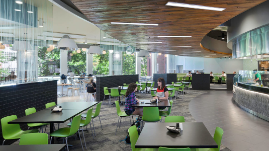 Xu hướng thiết kế ánh sáng khu vực phòng ăn chung của các trường đại học